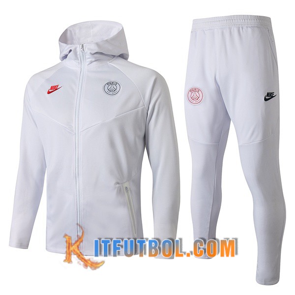 Nueva Chandal Futbol - Chaqueta con capucha + Pantalones Paris PSG Blanco 19/20