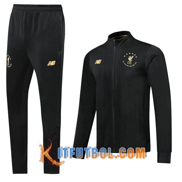Nueva Chandal Futbol - Chaqueta + Pantalones FC Liverpool Negro Edicion Conmemorativa 19/20