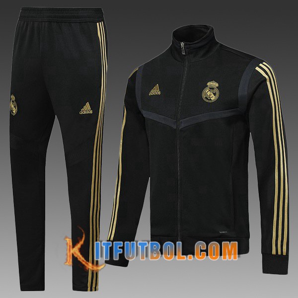 Nueva Chandal Futbol - Chaqueta Real Madrid Ninos Negro 19/20