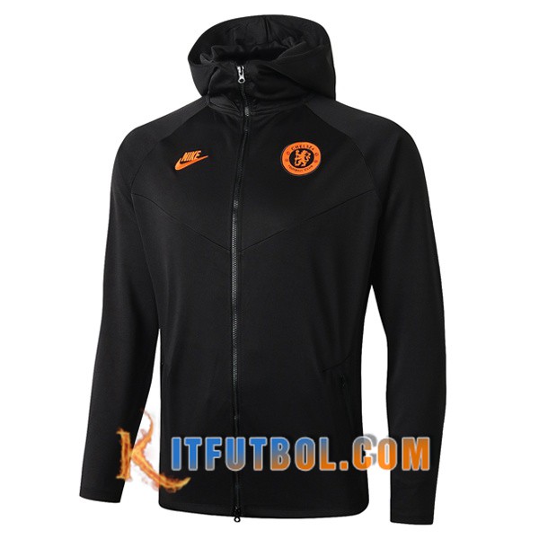 Nueva Chaqueta Futbol Con Capucha FC Chelsea Gris Oscuro 19/20