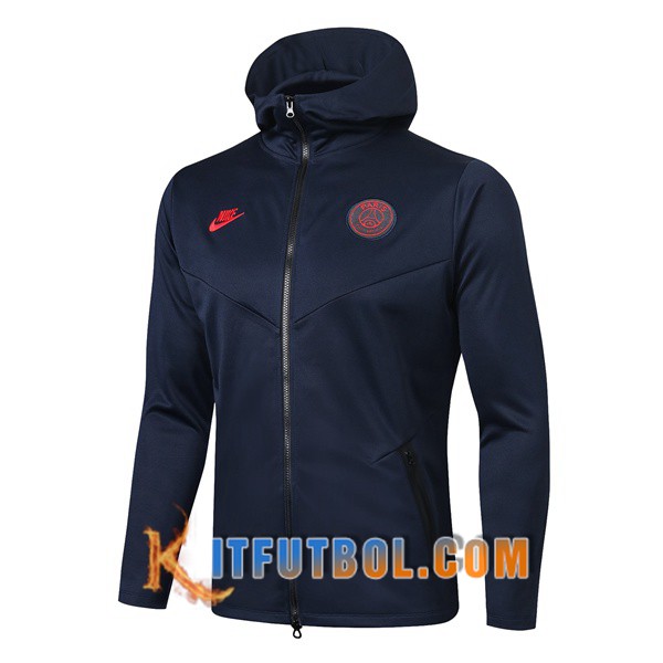 Nueva Chaqueta Futbol Con Capucha Paris PSG Negro 19/20