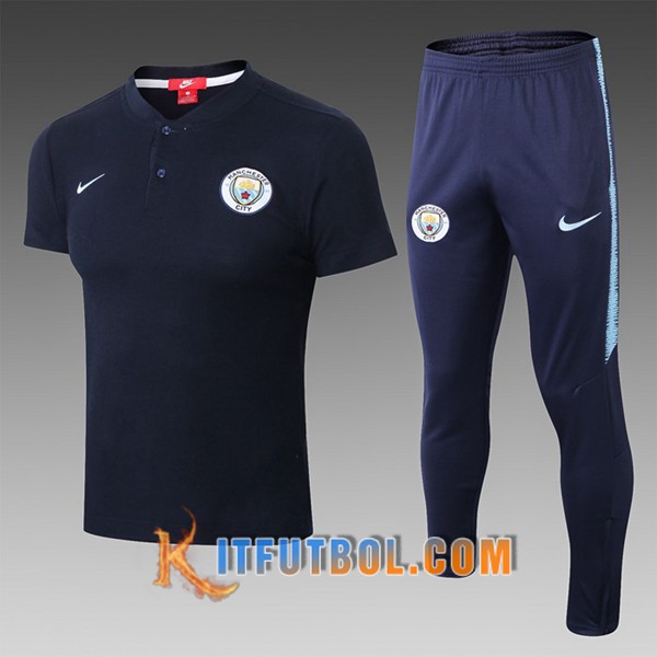 Nueva Polo Futbol Manchester City + Pantalones Negro 19/20