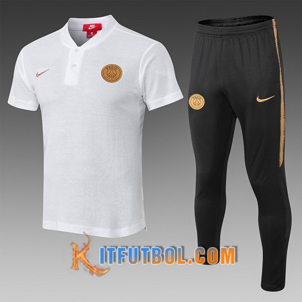 Nueva Polo Futbol PSG + Pantalones Blanco 19/20