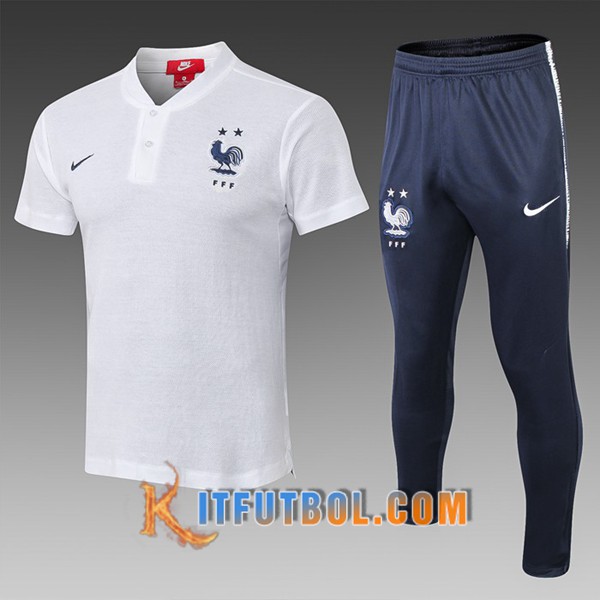 Nueva Polo Futbol Francia 2 Etoile + Pantalones Blanco 19/20