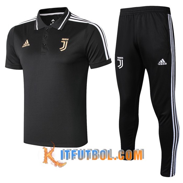 Nueva Polo Futbol Juventus + Pantalones Negro Blanco 19/20