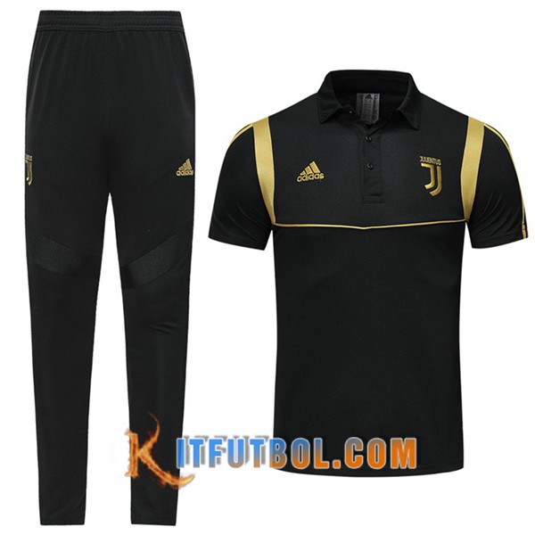 Nueva Polo Futbol Juventus + Pantalones Negro Amarillo 19/20