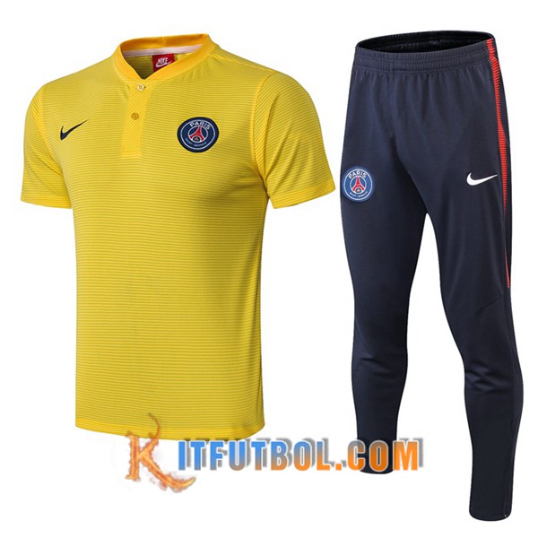 Nueva Polo Futbol Paris PSG + Pantalones Amarillo 19/20