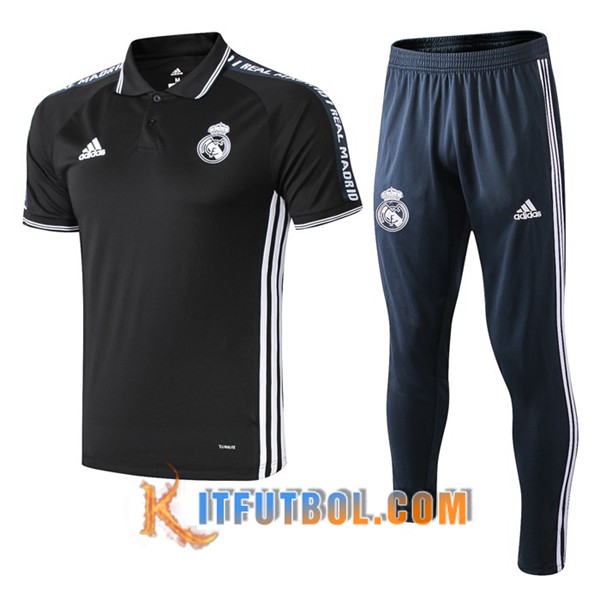 Nueva Polo Futbol Real Madrid + Pantalones Negro 19/20