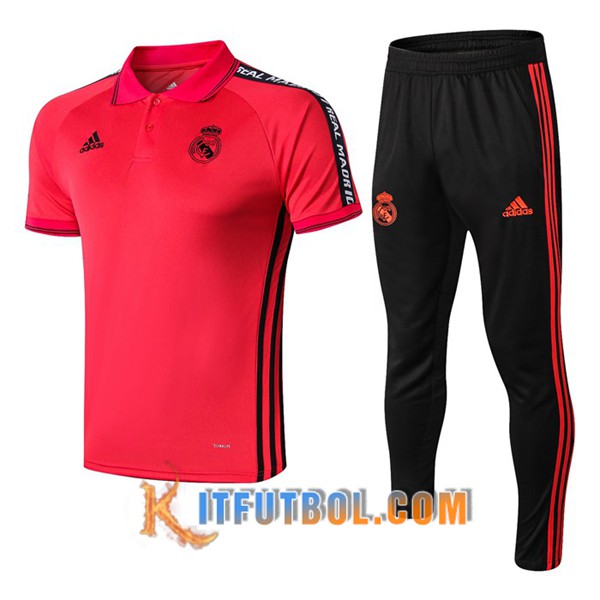 Nueva Polo Futbol Real Madrid + Pantalones Roja 19/20
