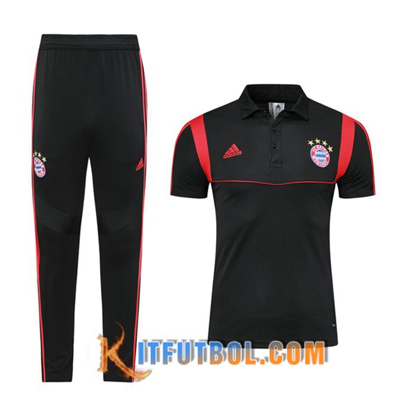 Nueva Polo Futbol Bayern Munich + Pantalones Negro 19/20