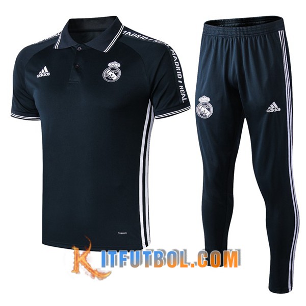 Nueva Polo Futbol Real Madrid + Pantalones Gris Oscuro 19/20