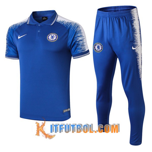 Nueva Polo Futbol FC Chelsea + Pantalones Azul Blanco 19/20