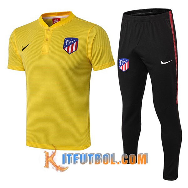 Nueva Polo Futbol Atletico Madrid + Pantalones Amarillo 19/20