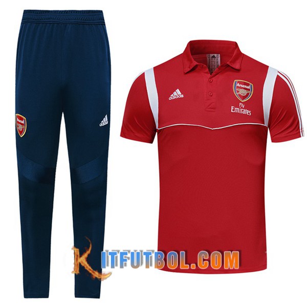 Nueva Polo Futbol Arsenal + Pantalones Roja Blanco 19/20