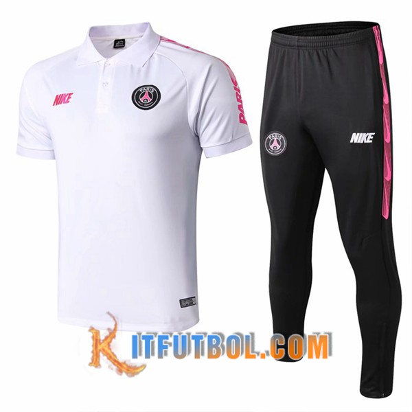 Nueva Polo Futbol Paris PSG NIKE + Pantalones Blanco Rosa 19/20