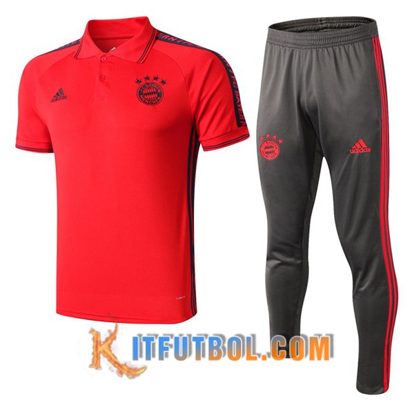 Nueva Polo Futbol Bayern Munich + Pantalones Roja 19/20