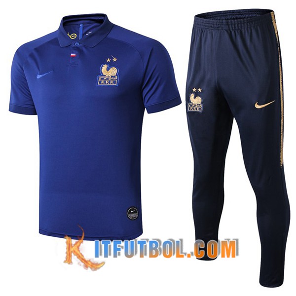 Nueva Polo Futbol Francia + Pantalones Azul 19/20