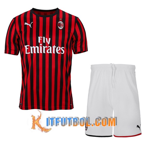 Camisetas Personalizadas Futbol Milan AC Ninos Primera 19/20