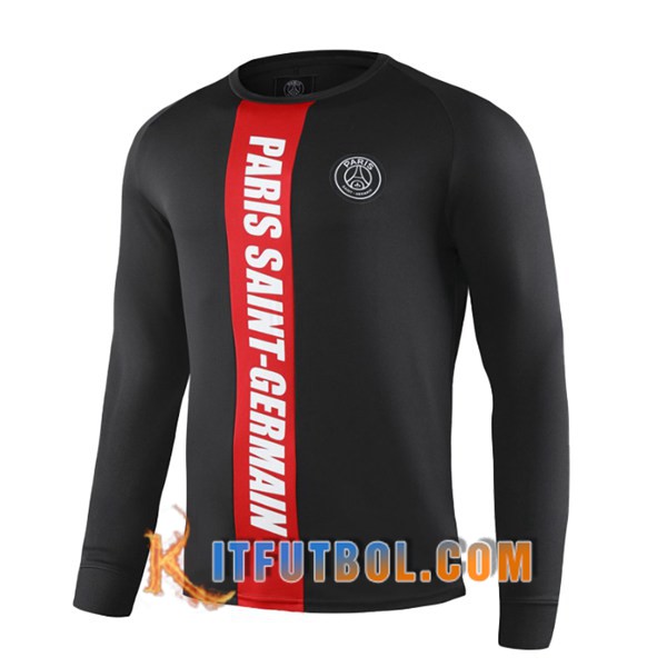 Camiseta Entrenamiento PSG Negro Roja Manga Larga 19/20