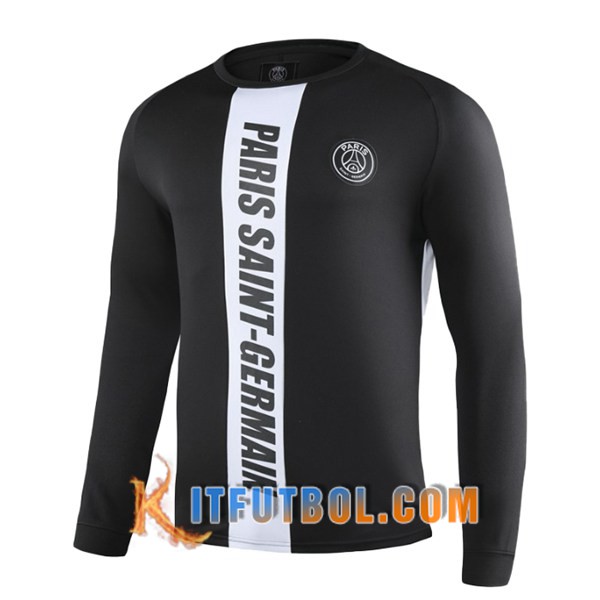 Camiseta Entrenamiento PSG Negro Blanco Manga Larga 19/20