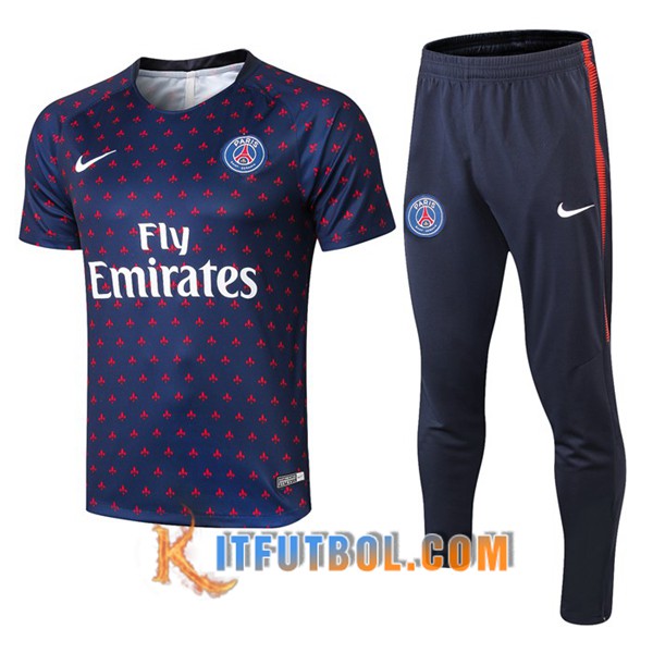 Pre-partido Camiseta Entrenamiento PSG + Pantalones Azul Roja 19/20