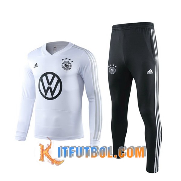 Camiseta Entrenamiento Alemania + Pantalones Blanco Manga Larga 19/20