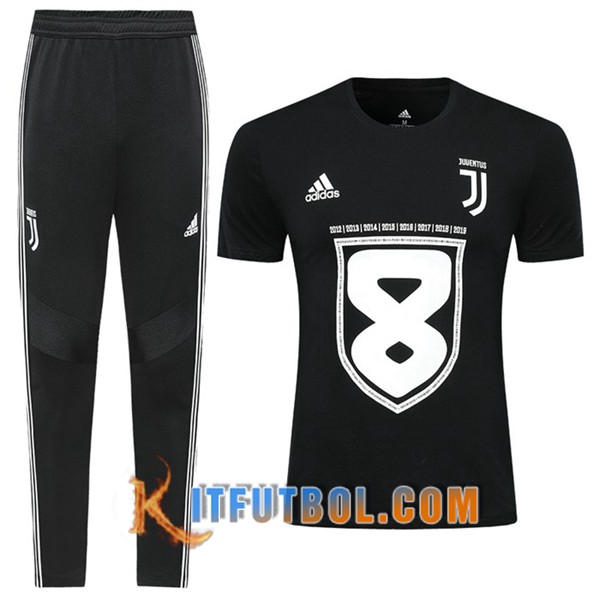 Camiseta Entrenamiento Juventus + Pantalones Negro Blanco 19/20