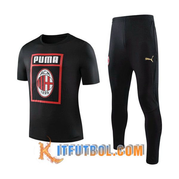 Camiseta Entrenamiento Milan AC + Pantalones Negro 19/20