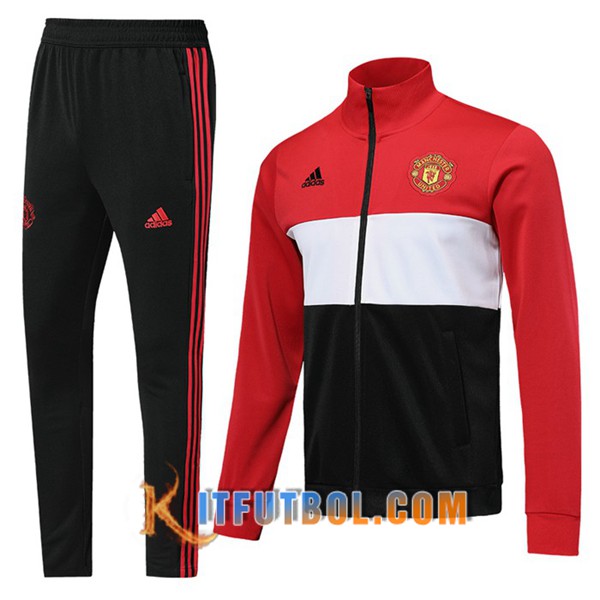 Nueva Chandal Futbol - Chaqueta + Pantalones Manchester United Roja Blanco Negro 19/20
