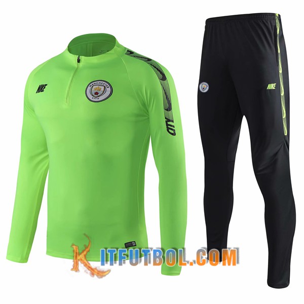 Nueva Chaqueta Futbol + Pantalones Manchester City Verde 19/20