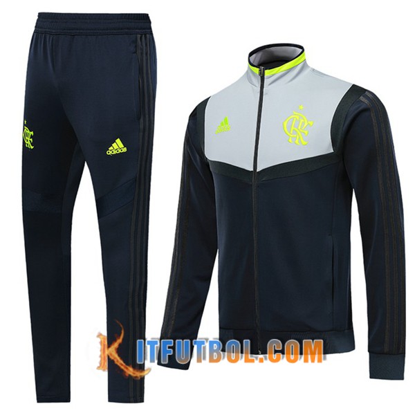 Nueva Chandal Futbol - Chaqueta + Pantalones Flamengo Azul Oscuro Gris 19/20