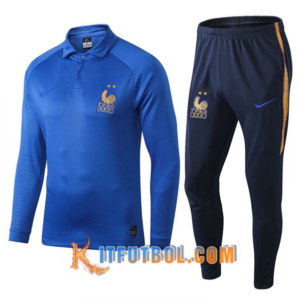 Nueva Chaqueta Futbol + Pantalones Francia 100 Aniversario Azul