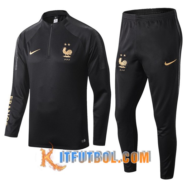 Nueva Chaqueta Futbol + Pantalones Francia Negro 19/20