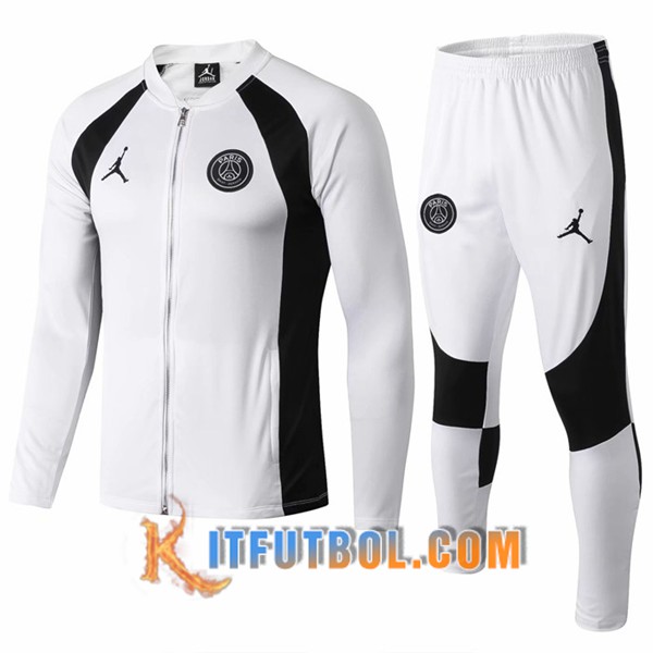 Nueva Chandal Futbol - Chaqueta + Pantalones PSG Jordan Blanco Negro 19/20