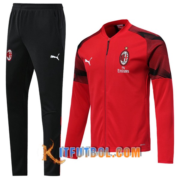 Nueva Chandal Futbol - Chaqueta + Pantalones Milan AC Roja 19/20