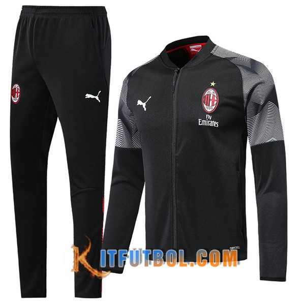 Nueva Chandal Futbol - Chaqueta + Pantalones Milan AC Negro 19/20