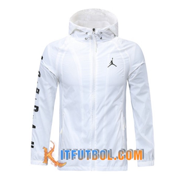 Nueva Chaqueta Futbol Jordan Sudadera con capucha Blanco 19/20