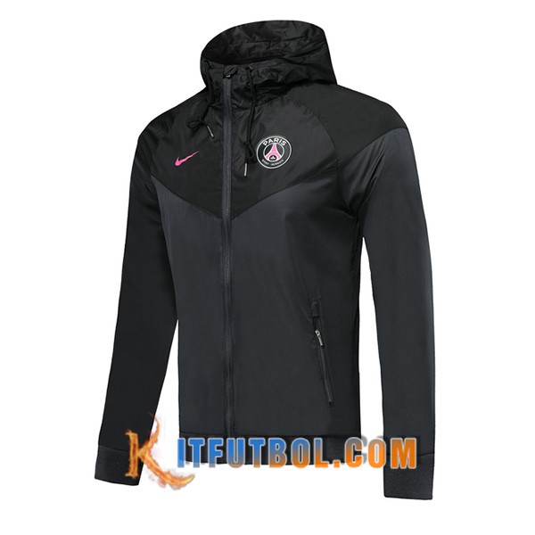 Nueva Chaqueta Futbol PSG Sudadera con capucha Negro 19/20