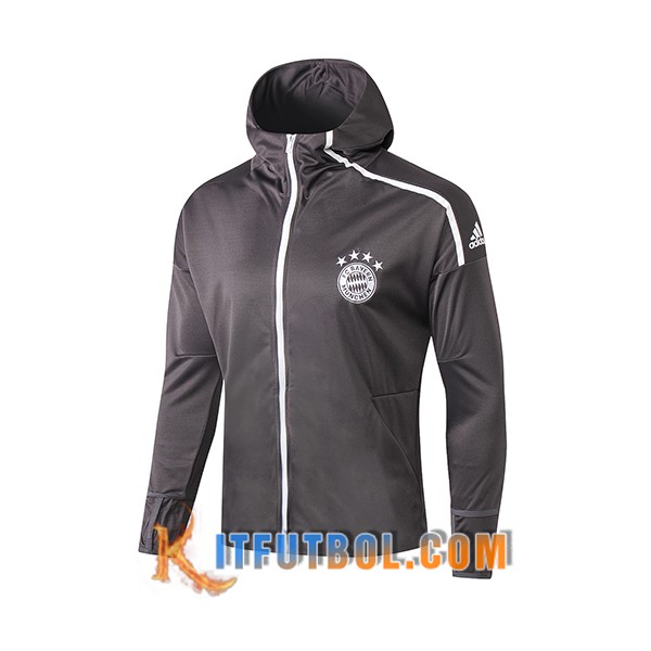 Nueva Chaqueta Futbol Bayern Munich Sudadera con capucha Gris 19/20