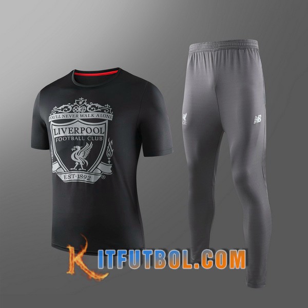 Camiseta Entrenamiento Liverpool Ninos + Pantalones Negro 19/20