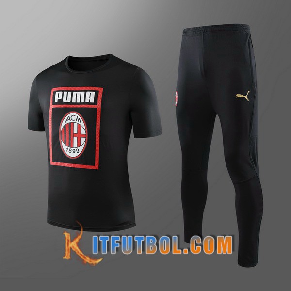 Camiseta Entrenamiento Milan AC Ninos + Pantalones Negro 19/20
