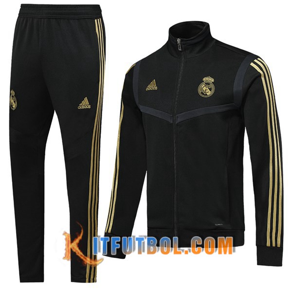 Nueva Chandal Futbol - Chaqueta + Pantalones Real Madrid Negro 19/20
