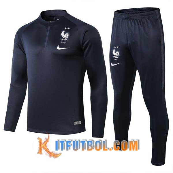 Nueva Chaqueta Futbol + Pantalones Francia Azul Oscuro 19/20