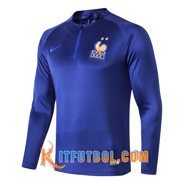 Nueva Entrenamiento Sudadera Francia Col rond Azul Oscuro 19/20