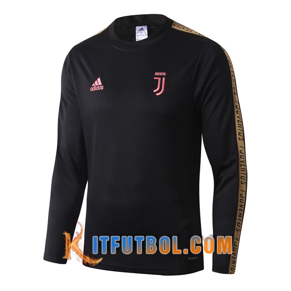 Nueva Entrenamiento Sudadera Juventus Negro Amarillo 19/20