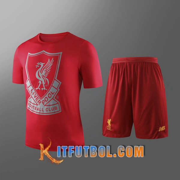 Camiseta Entrenamiento FC Liverpool + Pantalones Cortos Ninos Roja 19/20