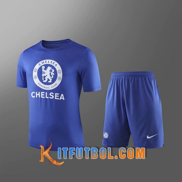 Camiseta Entrenamiento FC Chelsea + Pantalones Cortos Ninos Azul 19/20