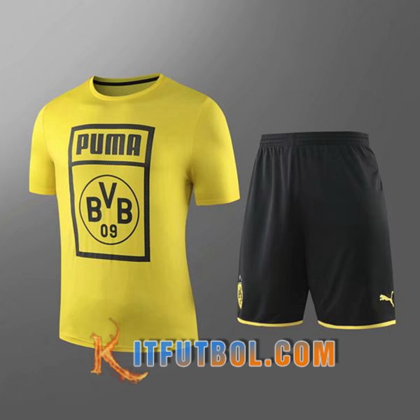 Camiseta Entrenamiento Dortmund BVB + Pantalones Cortos Ninos Amarillo 19/20