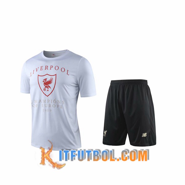 Camiseta Entrenamiento FC Liverpool + Pantalones cortos Blanco 19/20