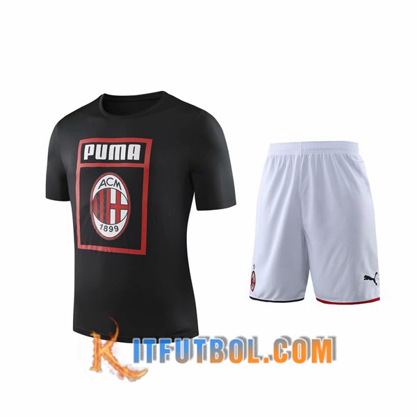 Camiseta Entrenamiento Milan AC + Pantalones cortos Negro 19/20